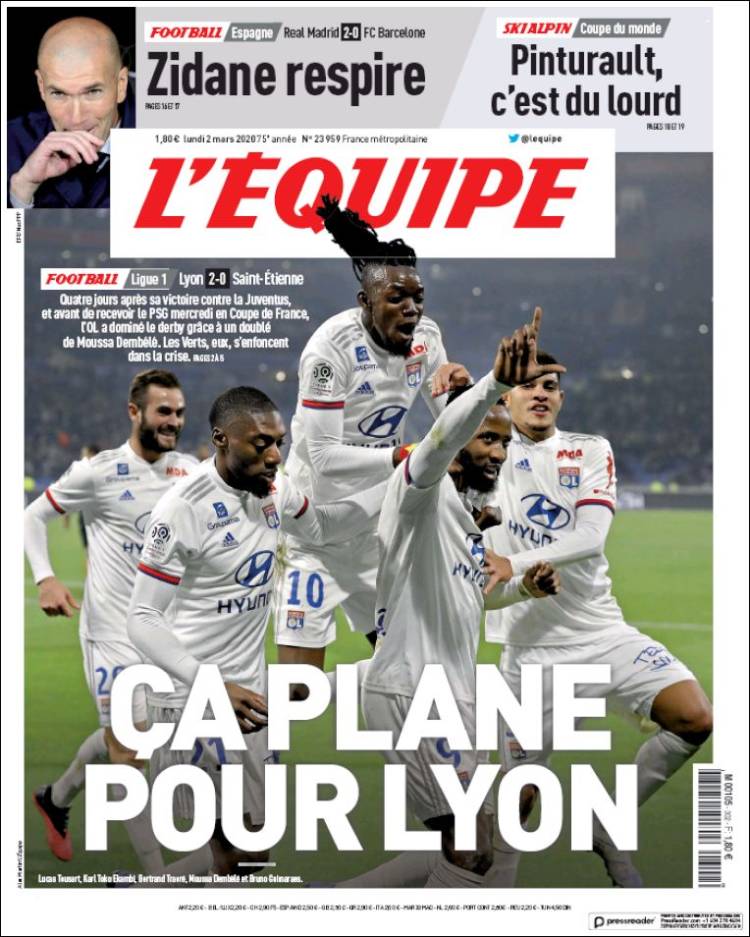 Portada de L'Equipe (Francia)