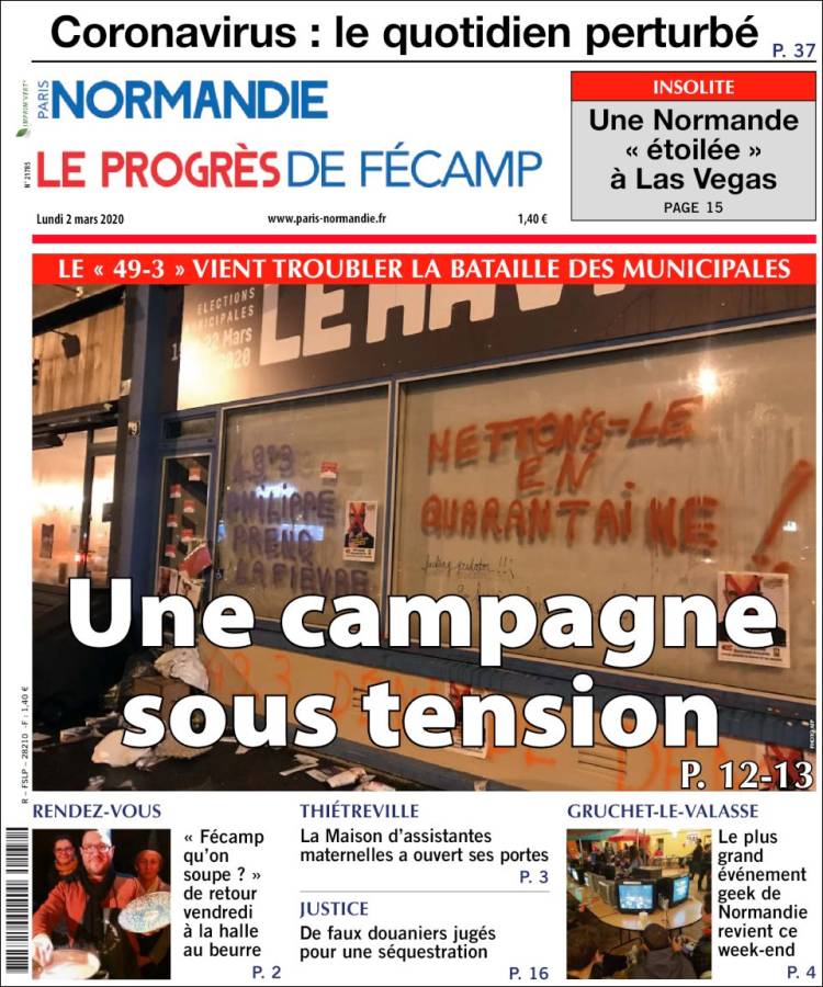 Portada de Progres de Fecamp (Francia)