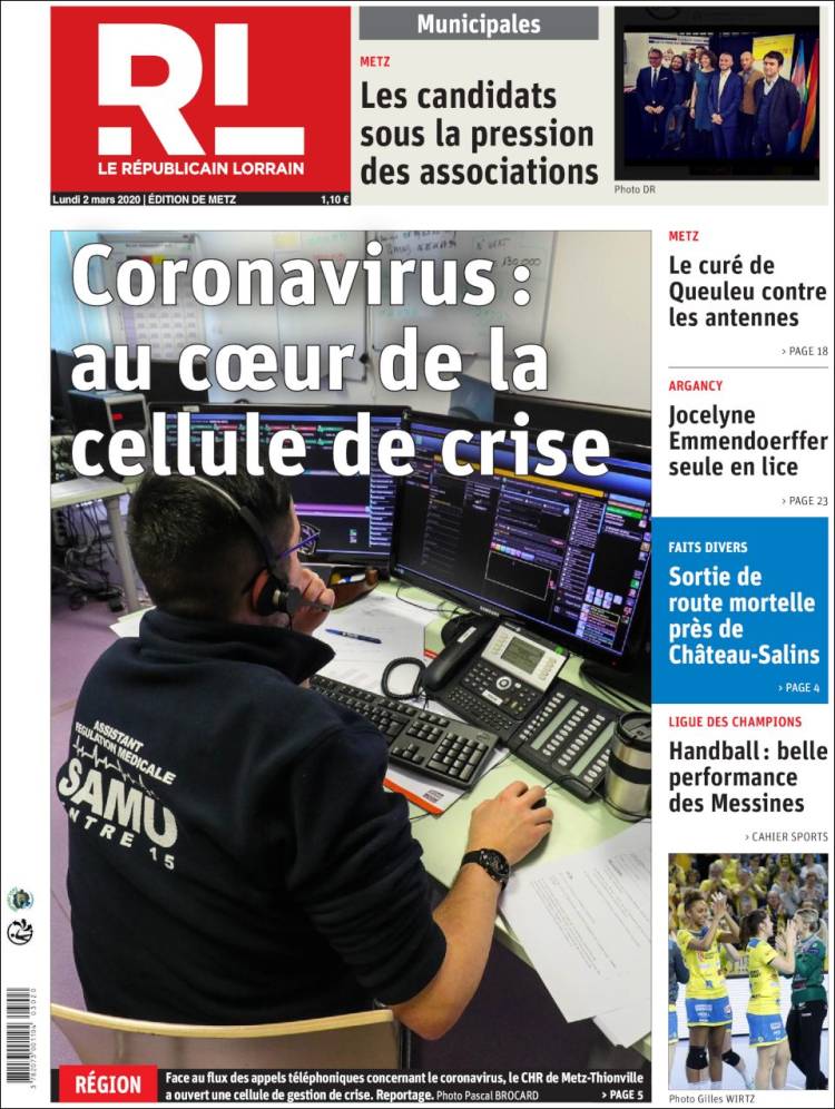 Portada de Le Republicain Lorrain (Francia)