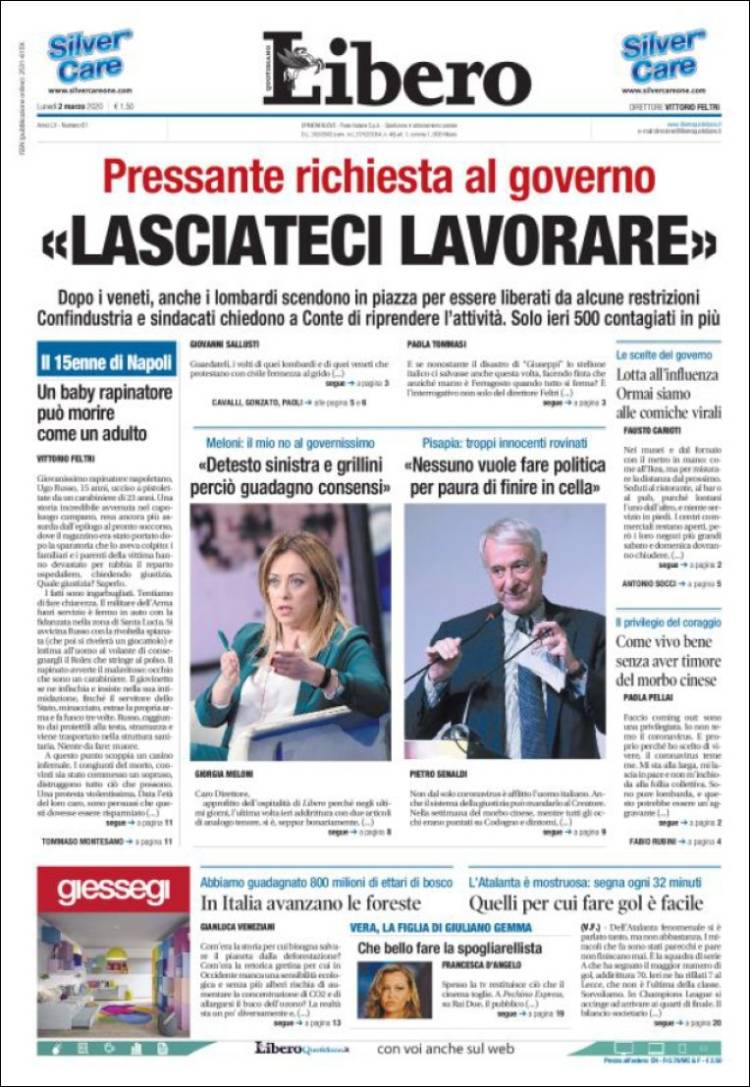 Portada de Libero (Italia)