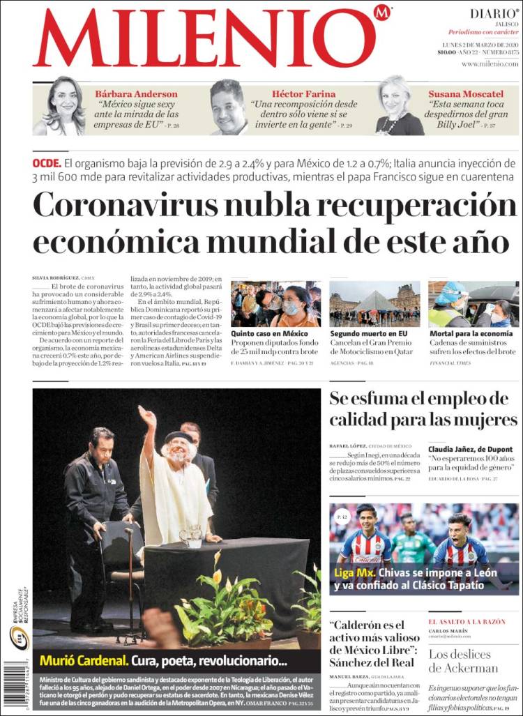 Portada de Milenio - Jalisco (Mexico)