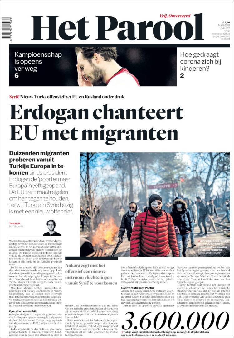 Portada de Het Parool (Pa&iacute;ses Bajos)