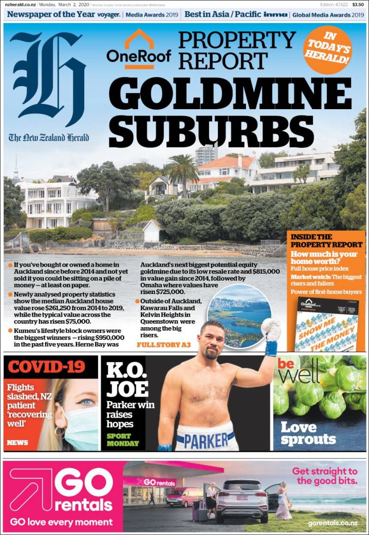 Portada de The New Zealand Herald (Nueva Zelanda)