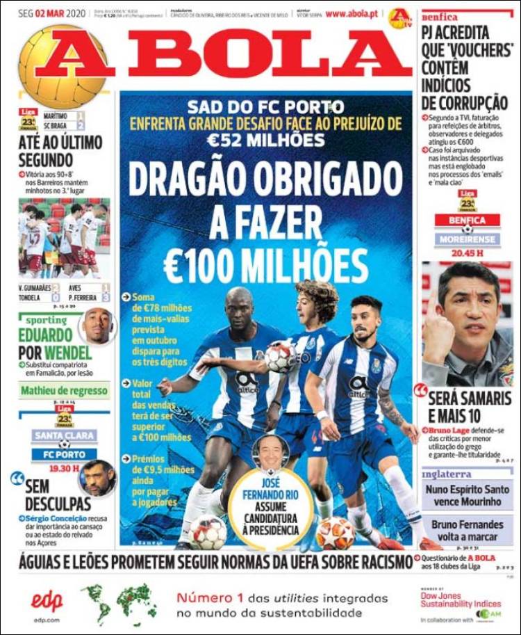 Portada de A Bola (Portugal)