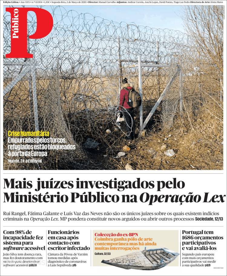 Portada de Público (Portugal)