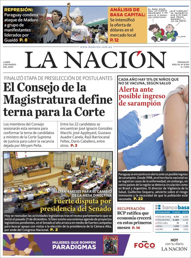 Portada de La Nación (Paraguay)