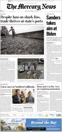 Portada de San Jose Mercury News (USA)