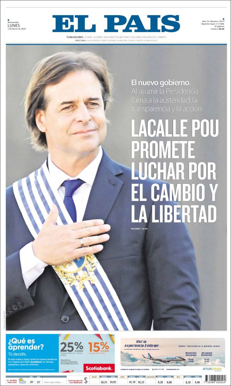 Portada de El País (Uruguay)
