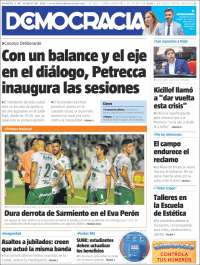 Portada de Diario Democracia (Argentina)