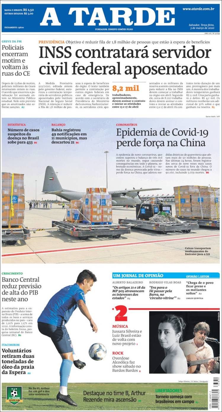 Portada de Diário A Tarde (Brasil)