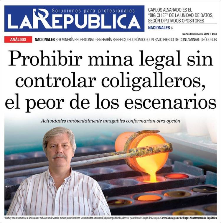 Portada de La República (Costa Rica)