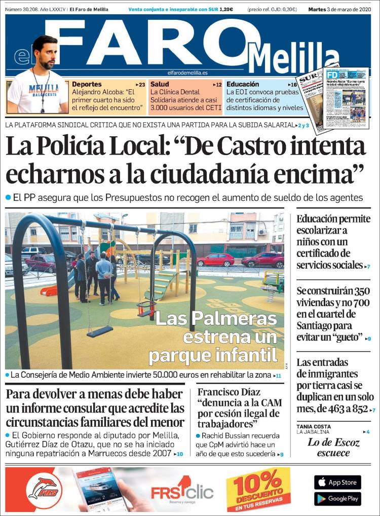 Portada de El Faro de Melilla (Spain)