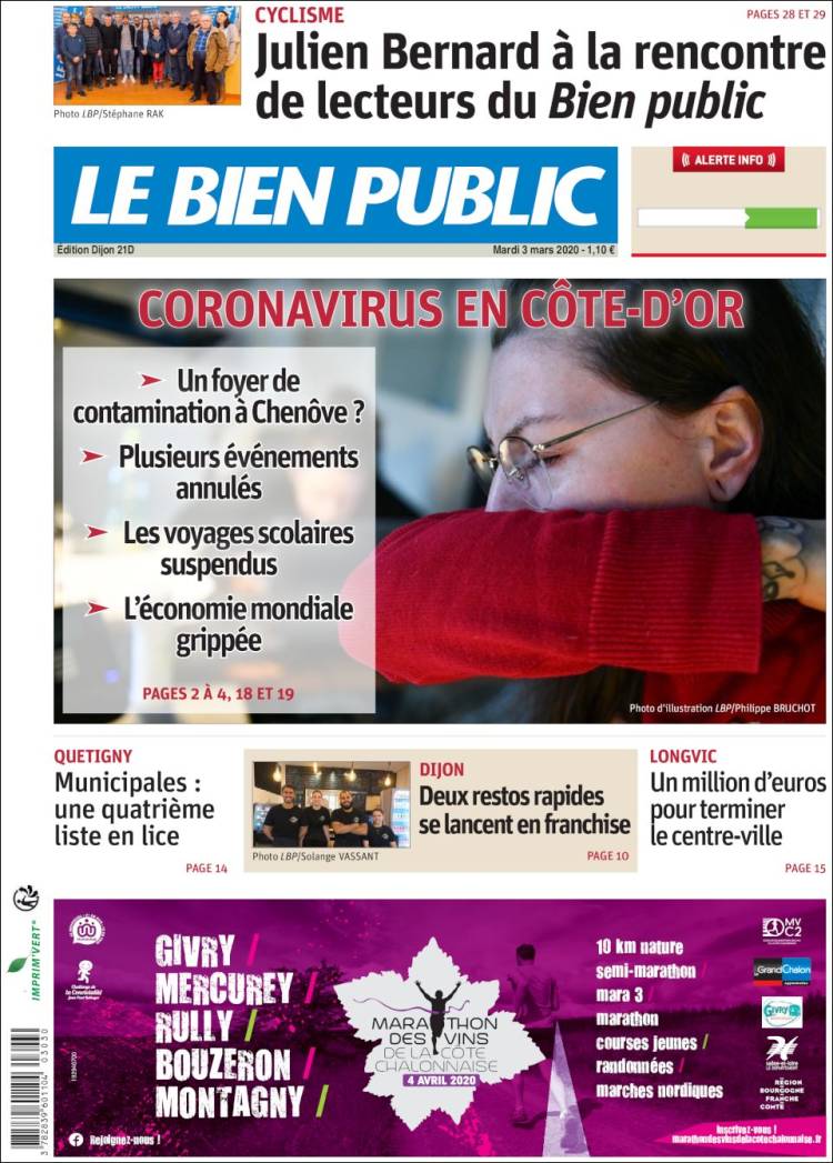 Portada de Le Bien Public (France)