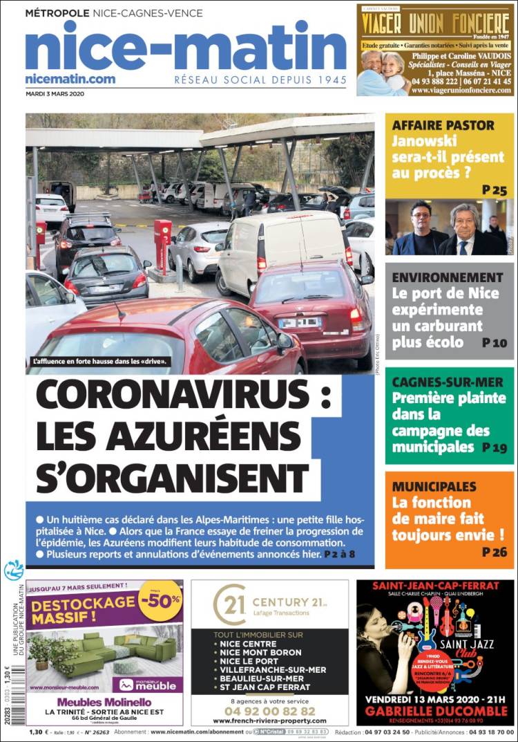 Portada de Nice-Matin (France)