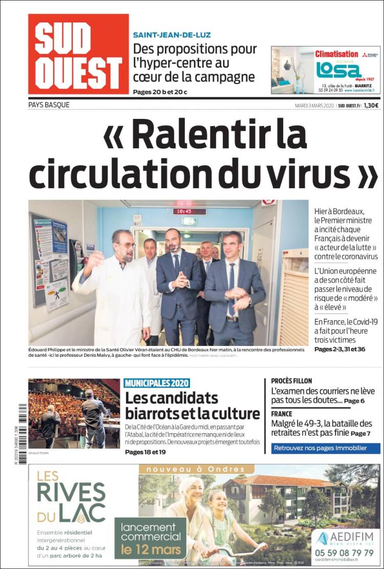 Portada de Sud Ouest (France)