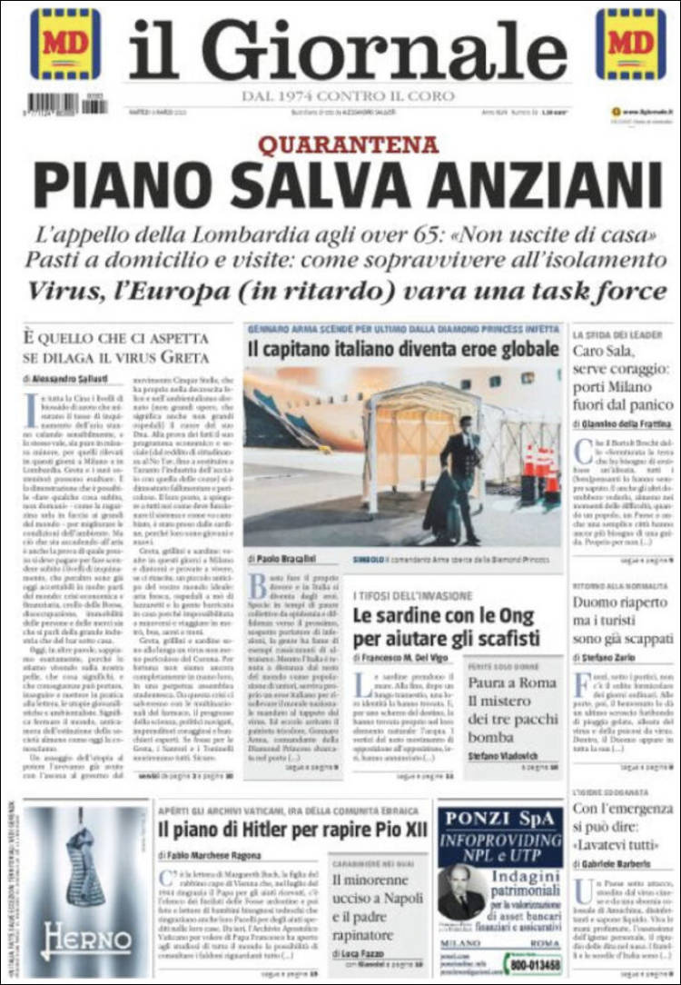 Portada de il Giornale (Italia)