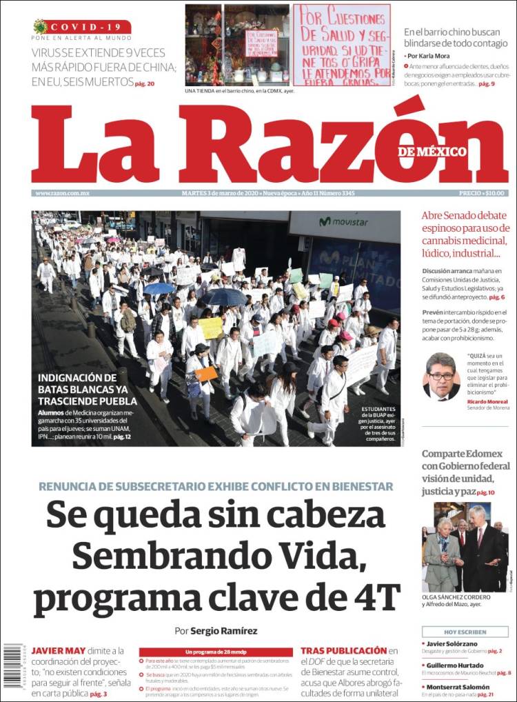 Portada de La Razón (Mexico)