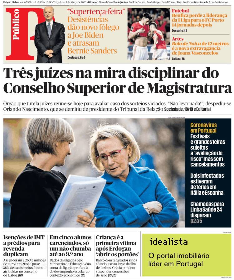 Portada de Público (Portugal)