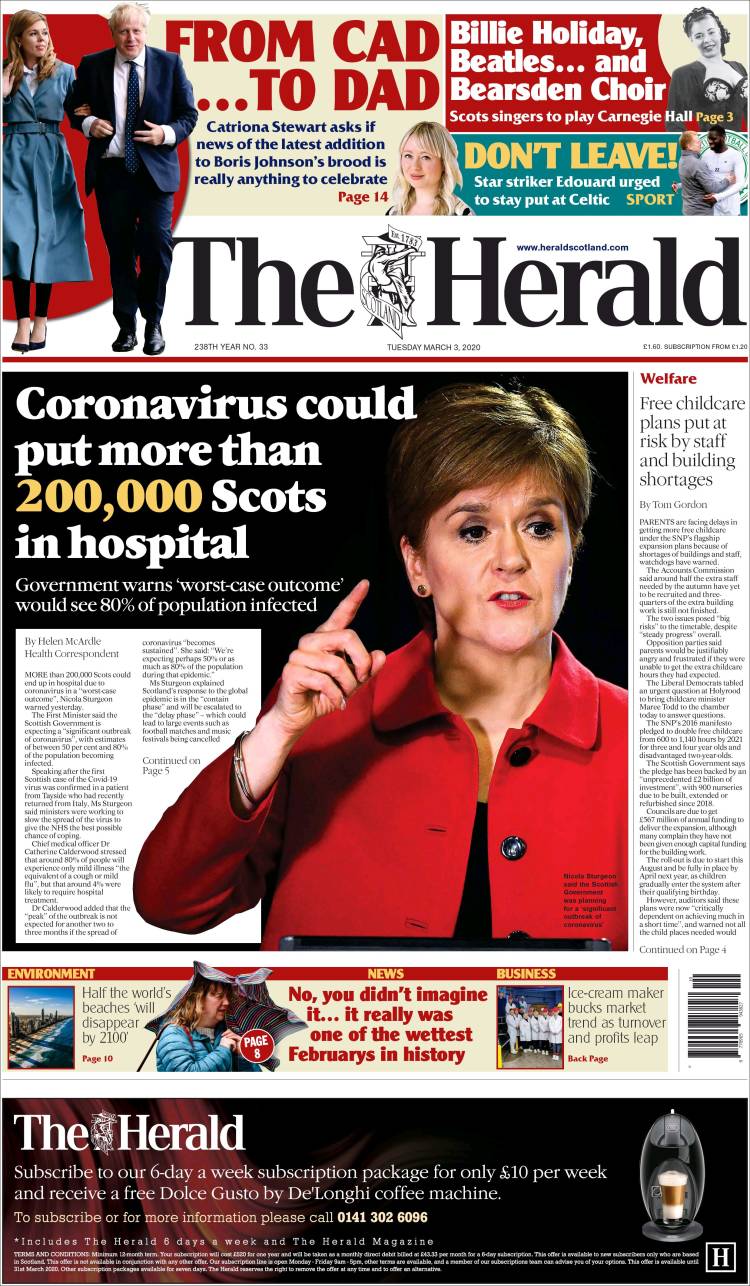 Portada de The Herald (United Kingdom)