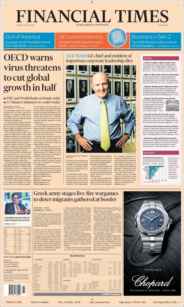 Portada de Financial Times - USA (USA)