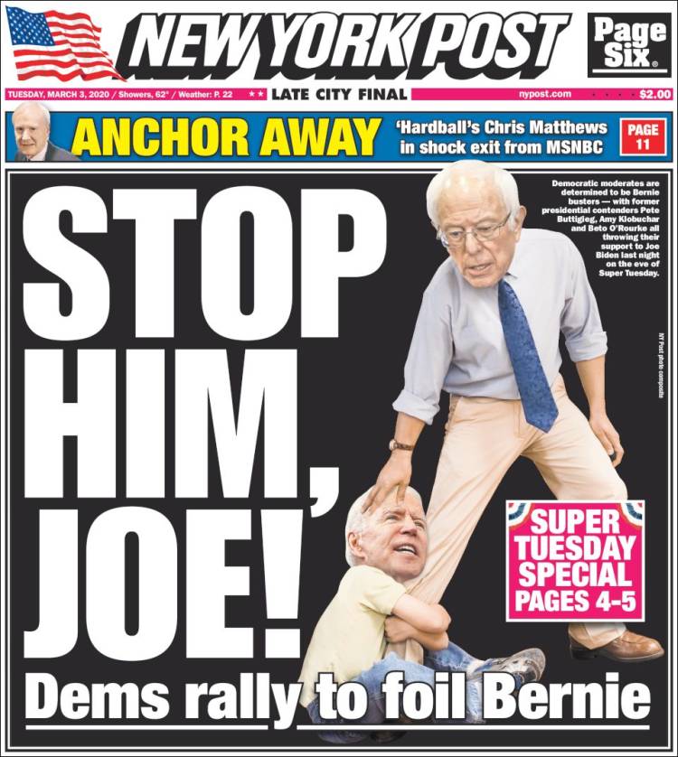 Portada de New York Post (USA)