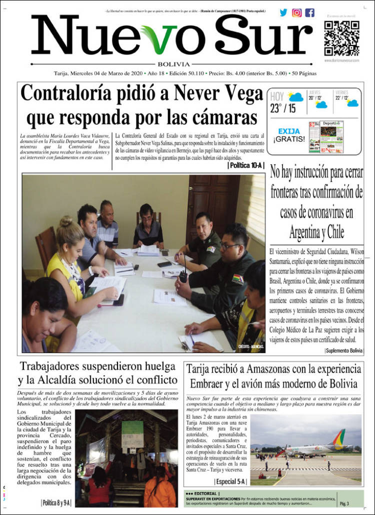 Portada de Nuevo Sur (Bolivia)