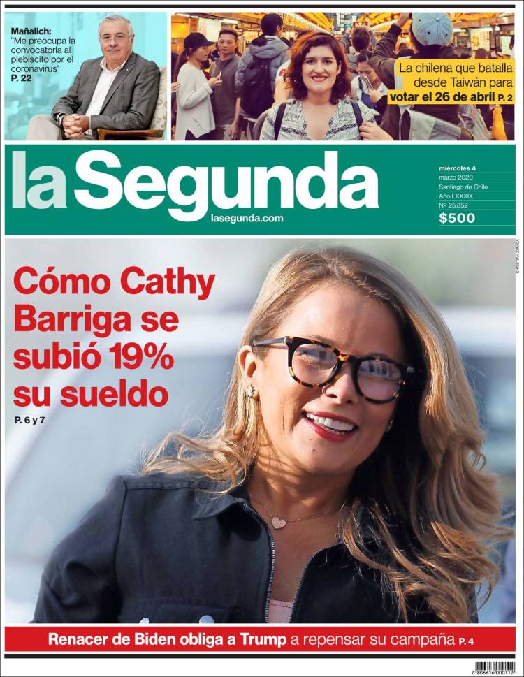 Portada de La Segunda (Chile)