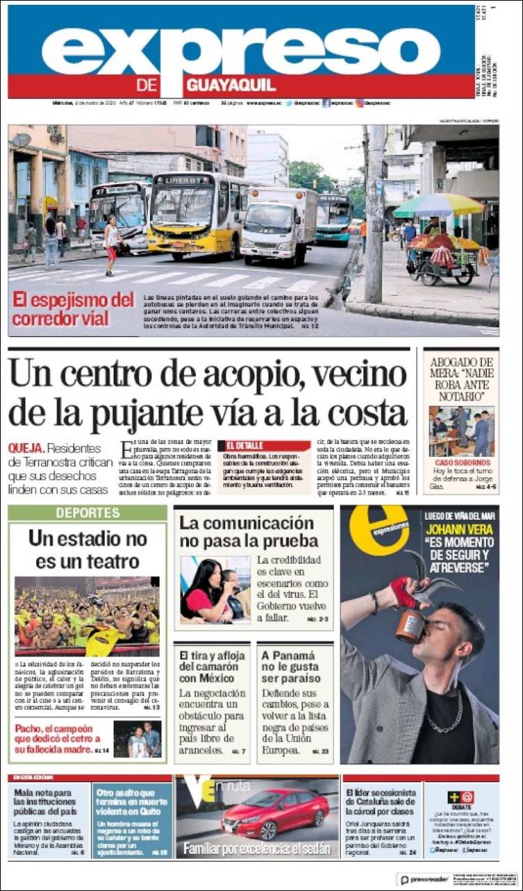 Portada de Expreso (Ecuador)