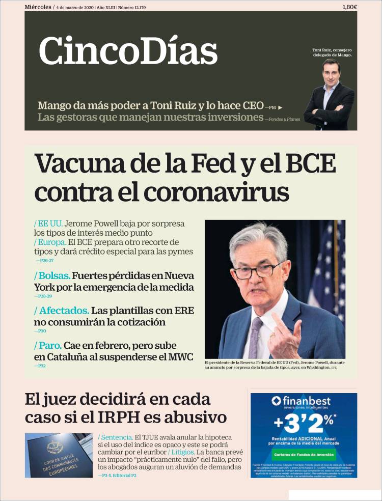 Portada de Cinco Días (Espa&ntilde;a)