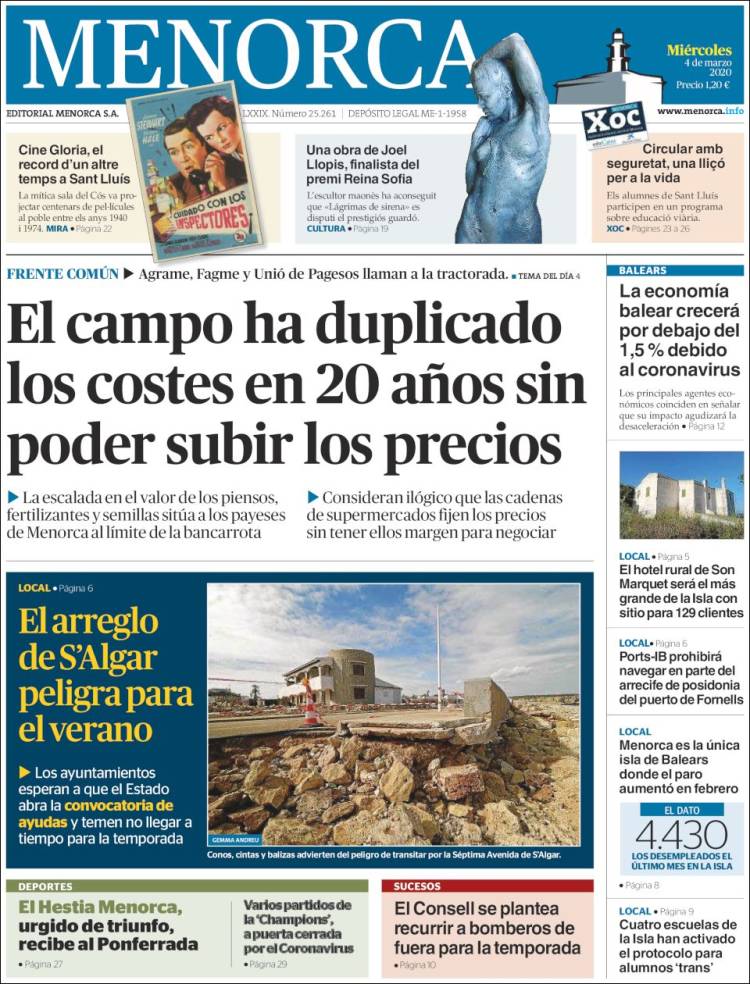 Portada de Menorca - Diario Insular (España)
