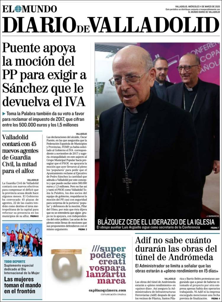 Portada de Diario de Valladolid (España)