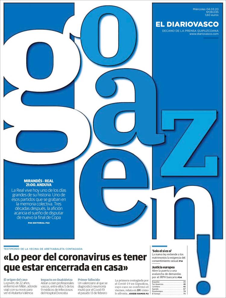 Portada de Diario Vasco (España)