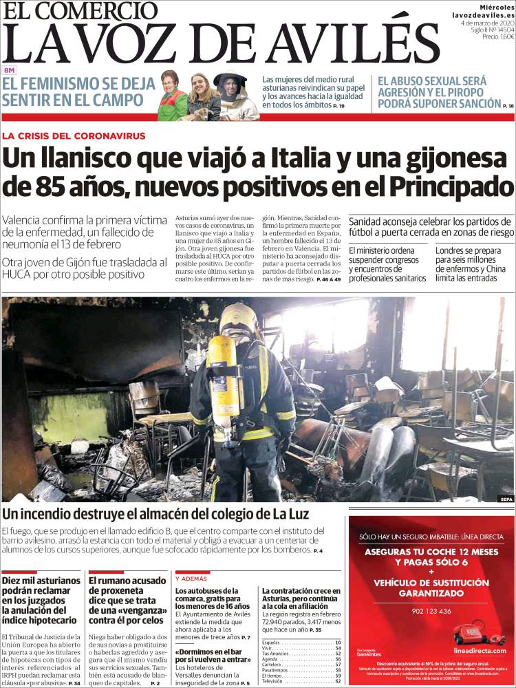Portada de El Comercio - Avilés (España)