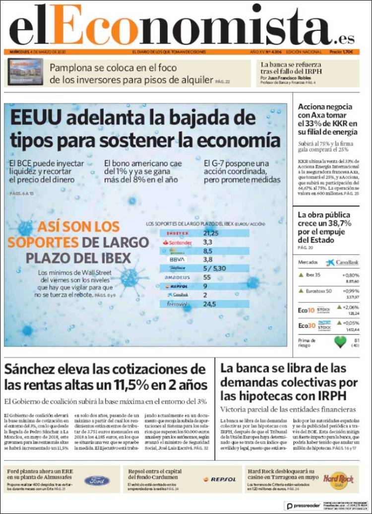 Portada de El Economista (Espa&ntilde;a)