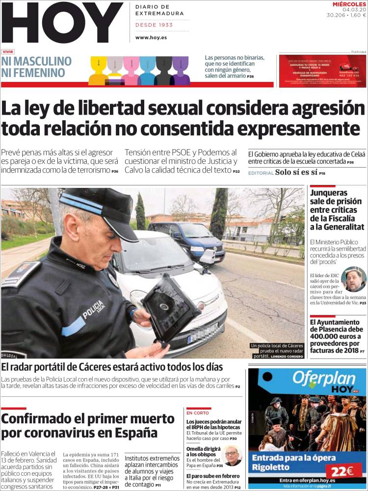 Portada de Hoy - Caceres (España)