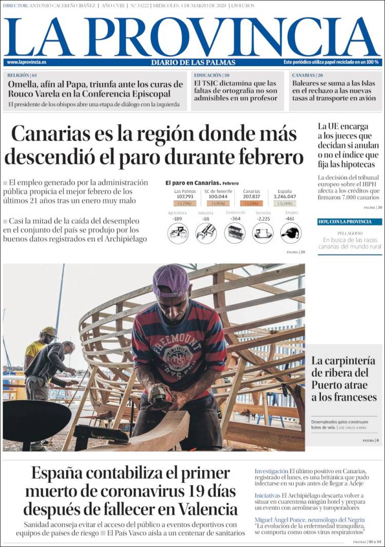 Portada de La Provincia (España)
