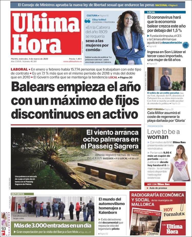 Portada de Última Hora (España)