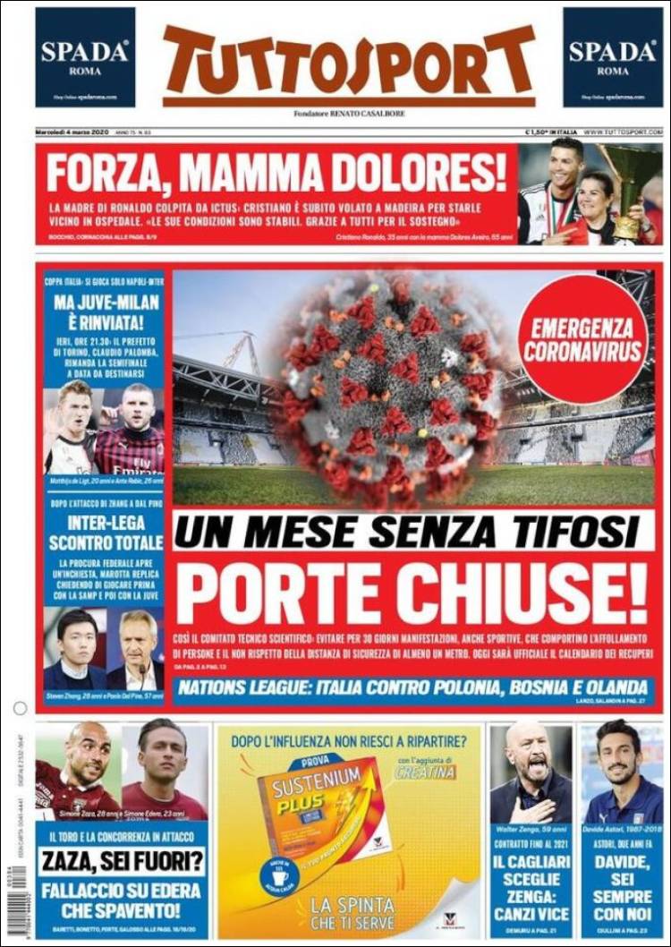 Portada de Tuttosport (Italia)