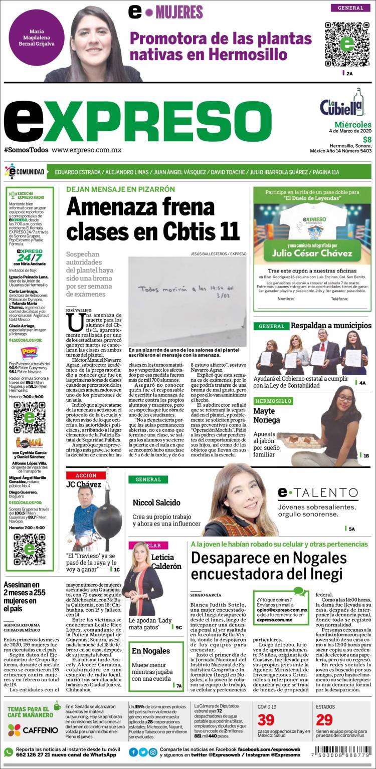 Portada de Expreso (México)