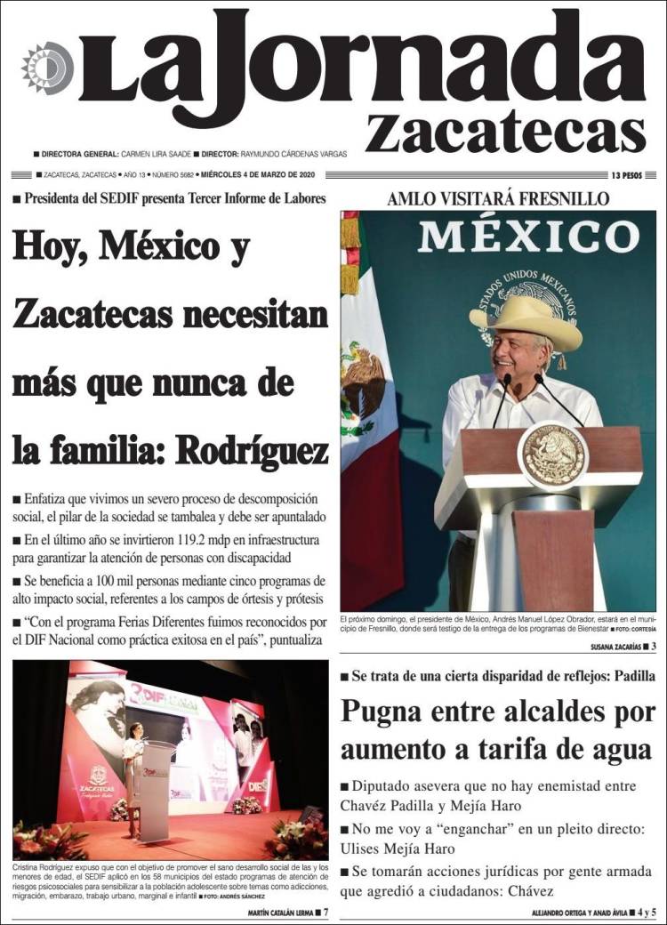 Portada de Jornada de Zacatecas (México)