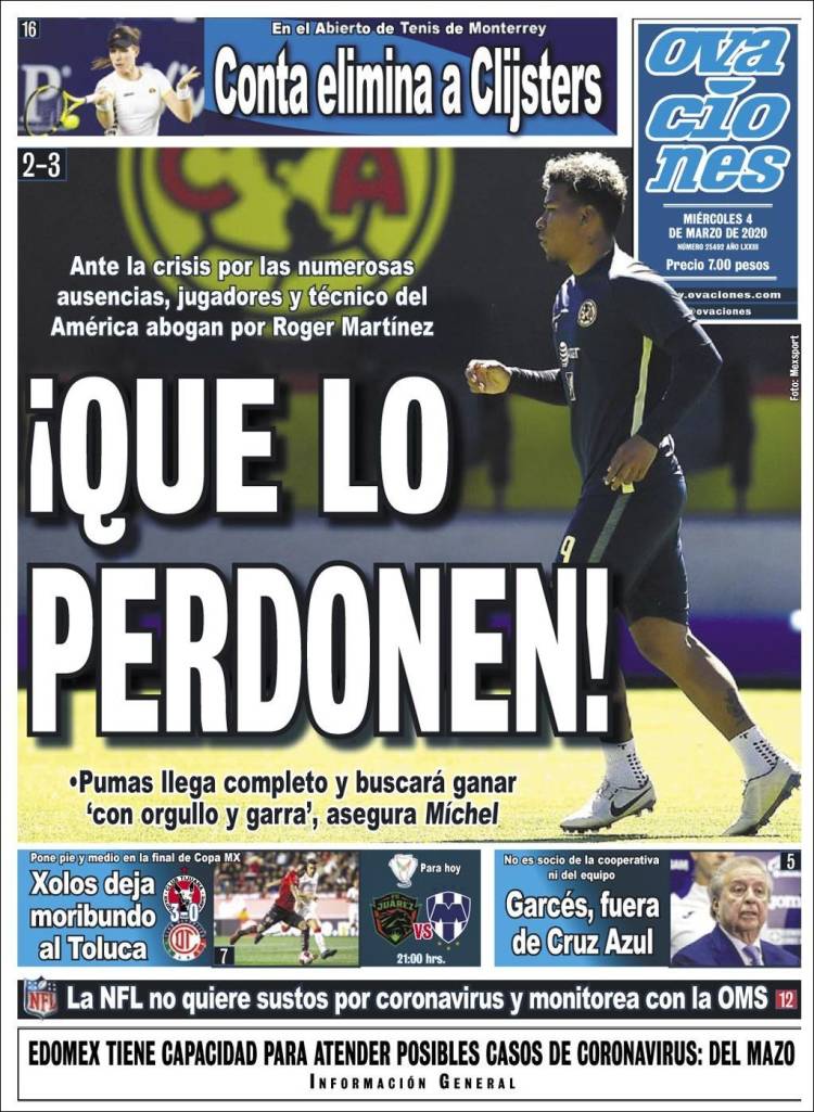 Portada de Ovaciones (México)