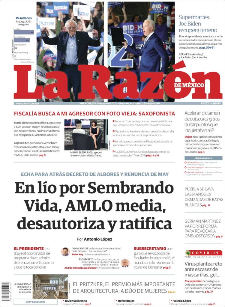 Portada de La Razón (México)