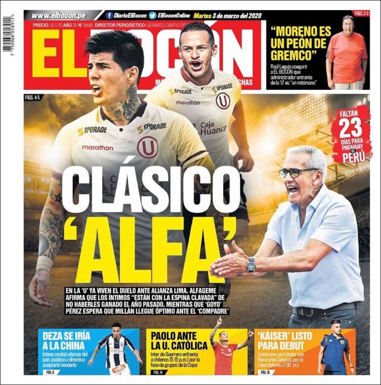 Portada de El Bocón (Per&uacute;)