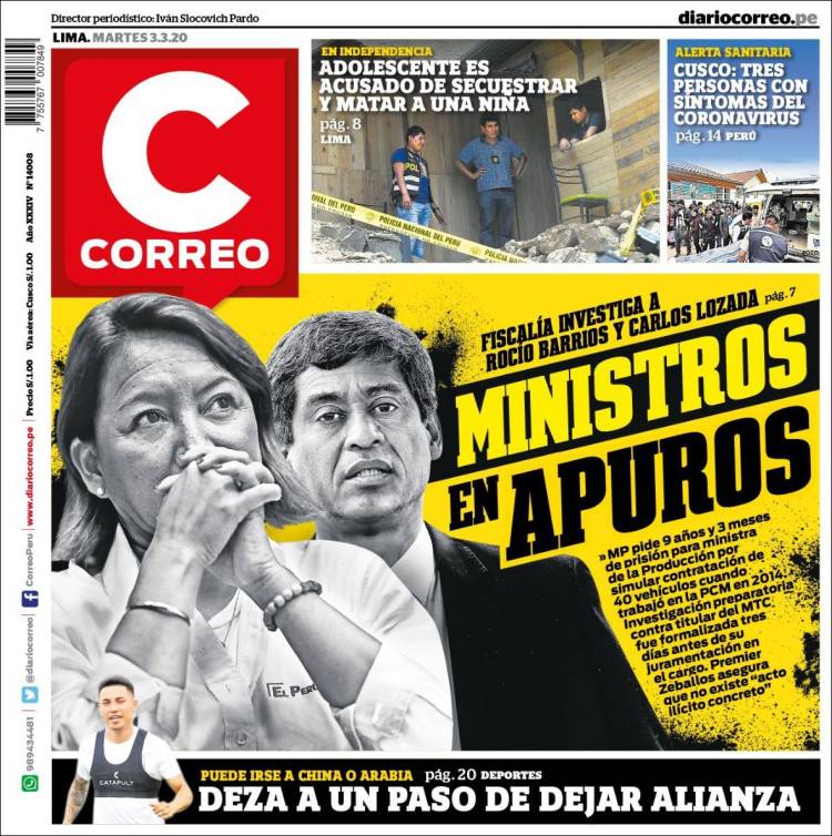 Portada de Diario Correo (Per&uacute;)