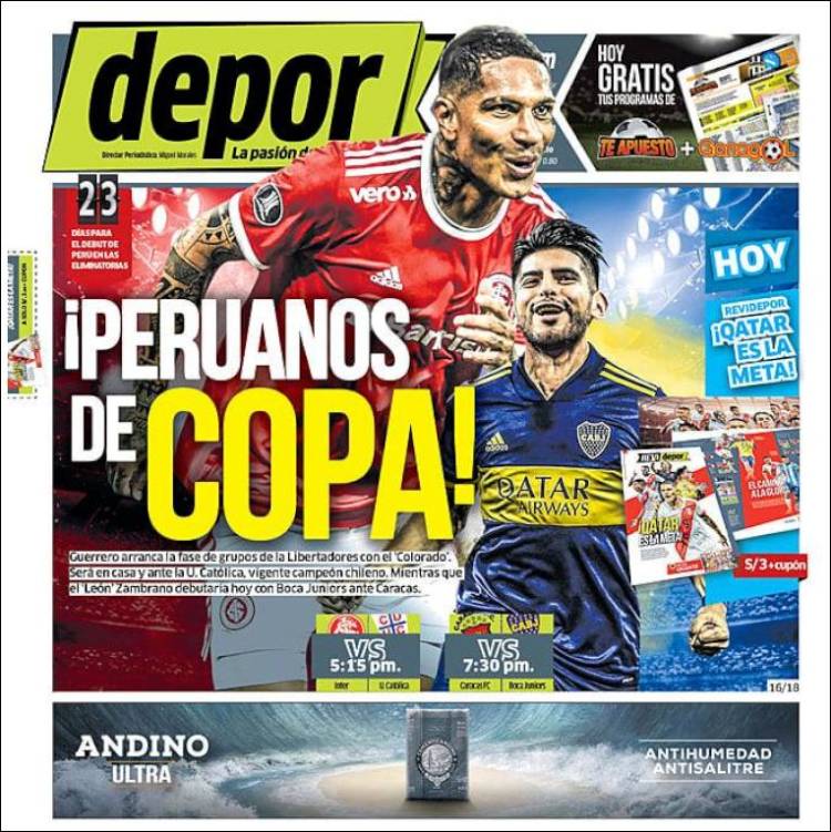 Portada de Depor (Per&uacute;)