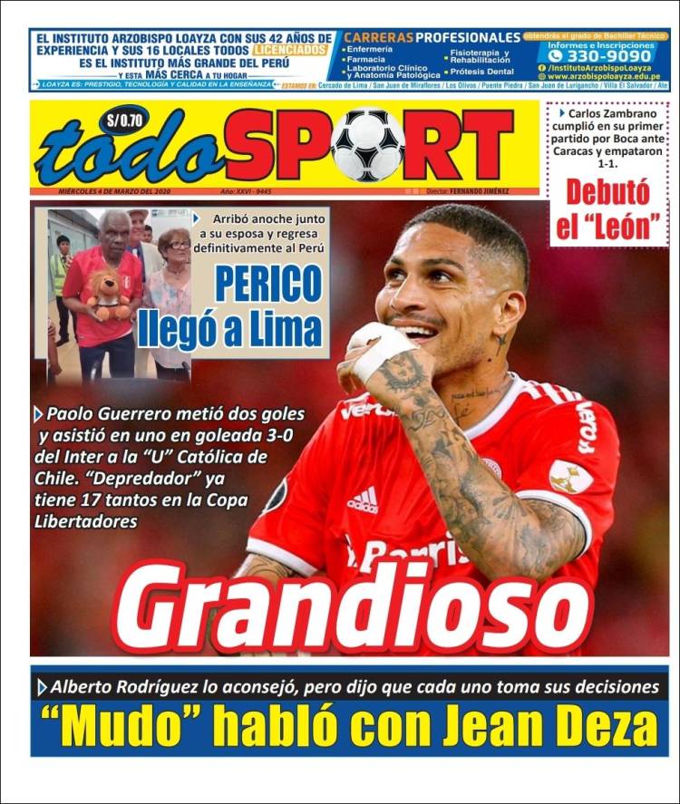 Portada de TodoSport (Per&uacute;)