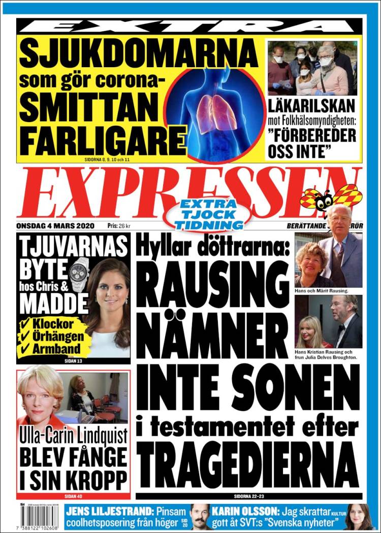 Portada de Expressen (Suecia)
