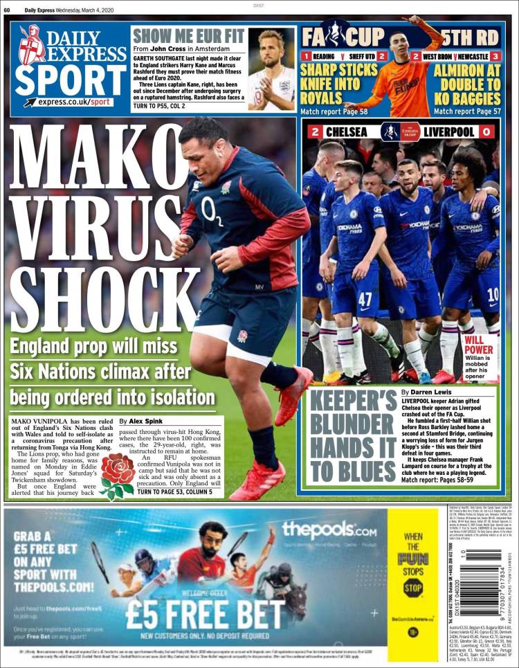 Portada de Express Sport (Reino Unido)
