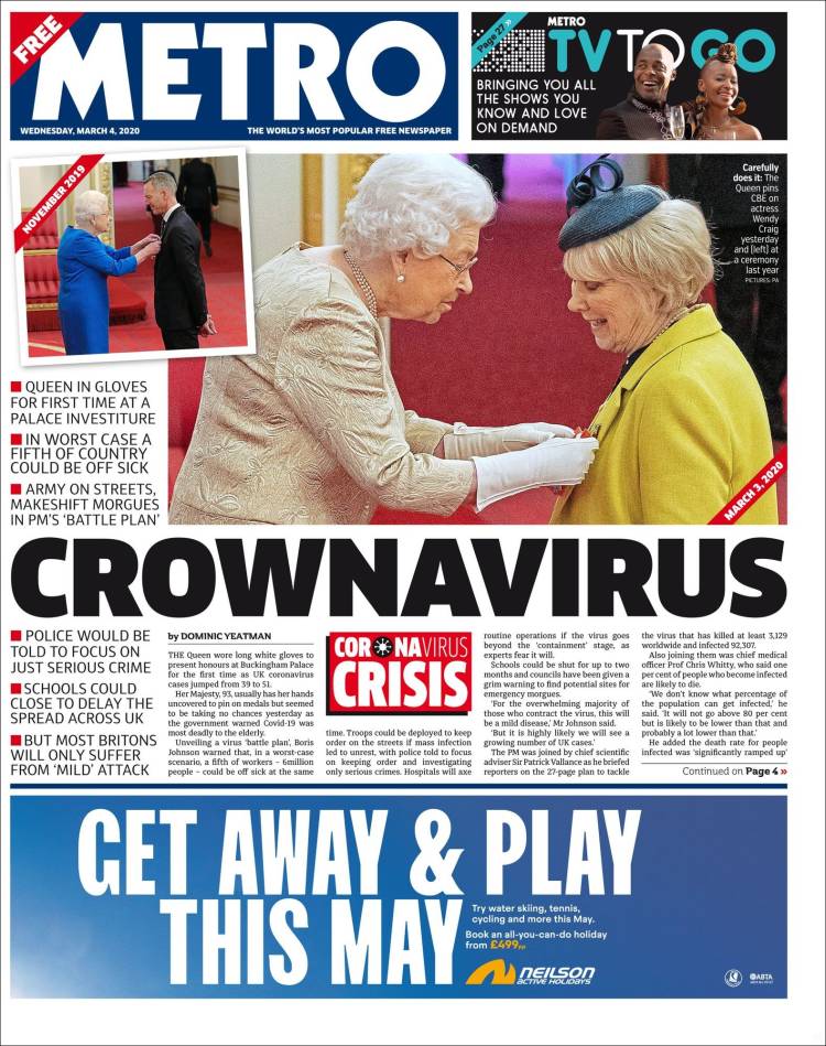 Portada de Metro (Reino Unido)