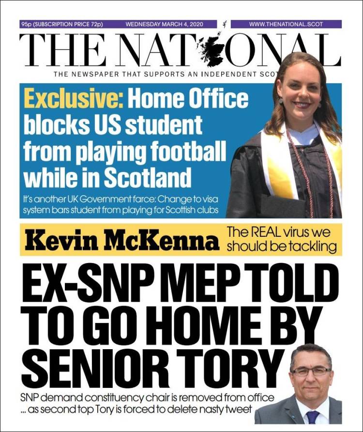 Portada de The National (Reino Unido)